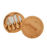 5-Piece Swivel Top Bamboo Cheese Board Set Imprinted with Logo (Q247322)