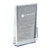 3D Crystal Wedge Small Awards Imprinted with Logo (Q248811)