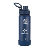 18 Oz. Takeya Actives Spout Lid Bottle - Midnight Imprinted with Logo (Q261622)