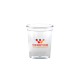 2 Oz. Clear Hard Plastic Shot Cup Imprinted with Logo (Q262211)
