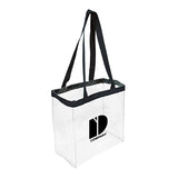 The 12 x 12 x 6 Inch Clear Open Tote Bag Imprinted with Logo (Q276422)
