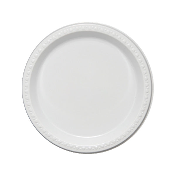 9 Inch White Plastic Plates (Q286011)