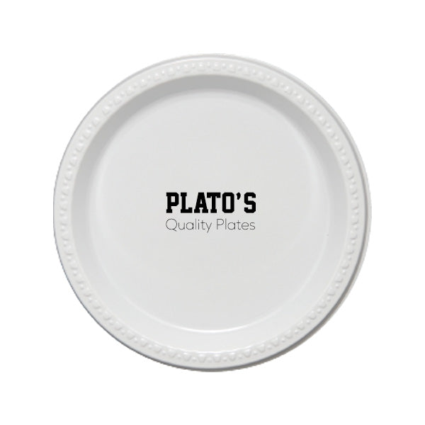 9 Inch White Plastic Plates (Q286011)