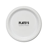 9 Inch White Plastic Plates  Imprinted with Logo (Q286011)