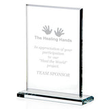 Vertical Gem Cut Glass Awards Imprinted with Logo (Q289311)