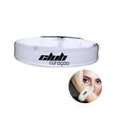 White Deluxe Triple Wide 9 Inch Glow Bracelet Imprinted with Logo (Q296011)