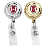 Metal Retractable Badge Holders with Aligator Clip Imprinted with Logo (Q297311)