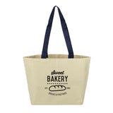 10 Oz. Navy Canvas Grocery Tote Bag - 19 x 14 x 5 Imprinted with Logo (Q301211)