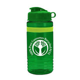 20 Oz. UpCycle RPET Bottle - Flip Lid And Grip Band Imprinted with Logo (Q303722)