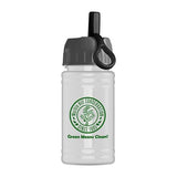 16 Oz. UpCycle Mini RPet Bottle - Ring Straw Lid Imprinted with Logo (Q322722)