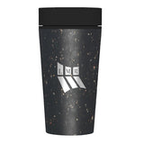12 Oz. Circular Cup Travel Mug - Cosmic Black-Black Imprinted with Logo (Q327522)