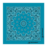 22 In Traditional USA Paisleys Bandana - Turquoise Imprinted with Logo (Q336522)
