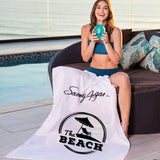 Recycled Cotton Terry Velour Beach Towel Imprinted with Logo (Q344211)