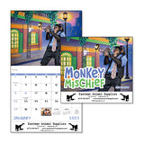 Monkey Mischief - Stapled Calendar Imprinted with Logo (Q344722)