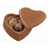 Heart Box With 3 Filled Assorted Truffles Imprinted with Logo (Q353611)