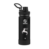 18 Oz. Takeya Actives Spout Lid Bottle - Onyx Imprinted with Logo (Q361622)
