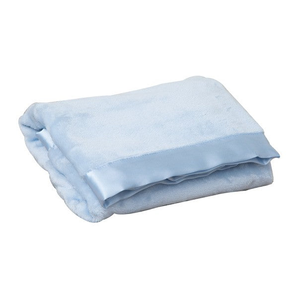 Satin Trim Blue Baby Towel Elegant Baby Satin Trim Flannel Fleece