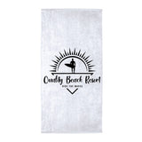 Premium Velour White Beach Towel Imprinted with Logo (Q364211)