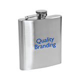 Lincoln - 6 Oz Stainless Steel Hip Flask  Imprinted with Logo (Q372611)