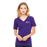 Bella + Canvas Missy's Relaxed Jersey Short-Sleeve V-Neck T-Shirt Imprinted with Logo (Q373576)