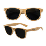 Faux Wood Plastic Sunglasses Uv  Imprinted with Logo (Q382511)