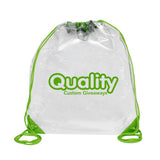 Clear Drawstring Cinch Pack Backpack Imprinted with Logo (Q383611)