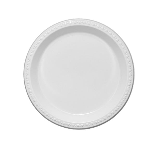 10 Inch White Plastic Plates (Q386011)