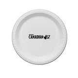 10 Inch White Plastic Plates  Imprinted with Logo (Q386011)