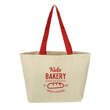 10 Oz. Red Canvas Grocery Tote Bag - 19 x 14 x 5 Imprinted with Logo (Q401211)