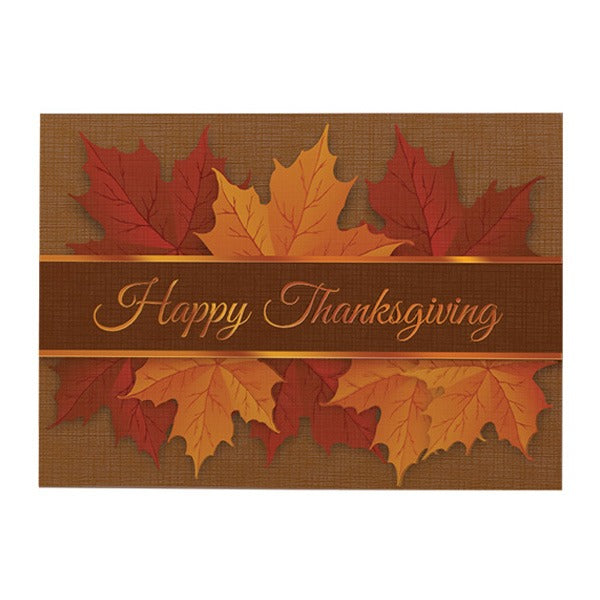 5" x 7" Thanksgiving Autumn Leaves Premium Cards (Q402711)