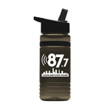 20 Oz. UpCycle RPET Bottle - Flip Straw Lid And Grip Band Imprinted with Logo (Q403722)