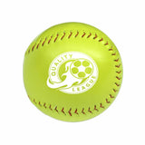 Optic Yellow Synthetic Leather Softball Imprinted with Logo (Q410211)