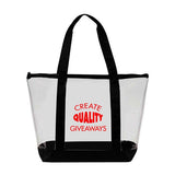 Clear Zipper Tote With Pocket Imprinted with Logo (Q419111)