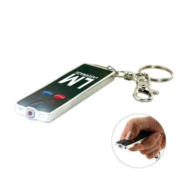 Custom Flat Laser Card Pointers with Dual LED Flashlights and Keychains (Q422011) As low as (Minimum Quantity 50