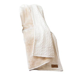 Premium Cable Knit Cotton Throw Blanket Imprinted with Logo (Q431011)