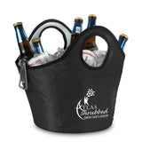 Portable Insulated Ice/Beverage Carrier - Black Imprinted with Logo (Q459211)