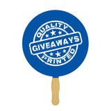Sandwiched Hand Fan Two Sided One Spot Color Imprint - Circle Imprinted with Logo (Q472611)
