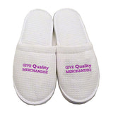 Waffle Cotton Slippers Imprinted with Logo (Q475411)