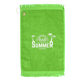 Premium Fringed Velour Golf Towel - Color Imprinted with Logo (Q481322)