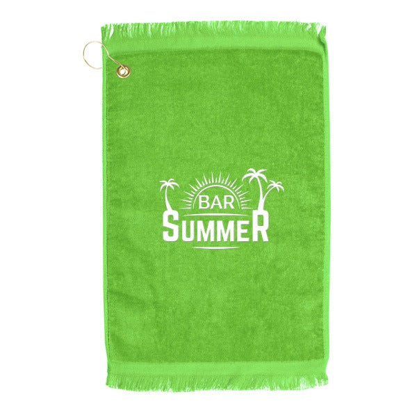 ラウンド用品・アクセサリー GOOLD GOLF ROCKERS PATTERNED GOLF TOWEL Custom Premium Fringed Velour Golf Towel - Color (Q481322
