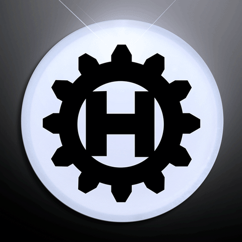 White Led Frosted Circle Badge With Safety Pin (Q499011)