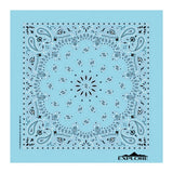 22 In Traditional USA Paisleys Bandana - Light Blue Imprinted with Logo (Q506522)