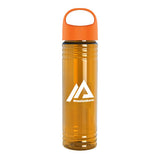 24 Oz. Slim Fit Transparent Bottle - Oval Crest Lid Imprinted with Logo (Q523722)