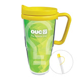 24 Oz. Thermal Travel Mug - White Paper Insert Imprinted with Logo (Q541522)