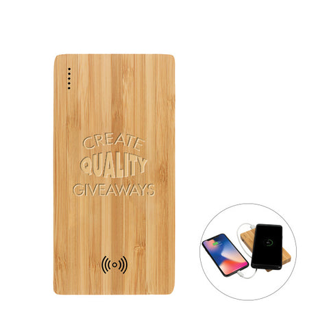Plank 5000 mAh Bamboo Wireless Charger Power Bank (Q556911)