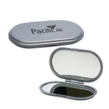 Small Plastic Double Sided Compact Mirrors Imprinted with Logo (Q561511)