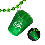Green Shot Glass Medallion Imprinted with Logo (Q573611)