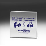 Square Acrylic Paperweight - 3” x 3” x 3/4” Imprinted with Logo (Q589511)