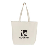 12 Oz. Cotton Canvas Organic Zipper Top Tote Bag Imprinted with Logo (Q591211)