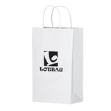 White Kraft Twisted Paper Handle Shopper Imprinted with Logo (Q593211)